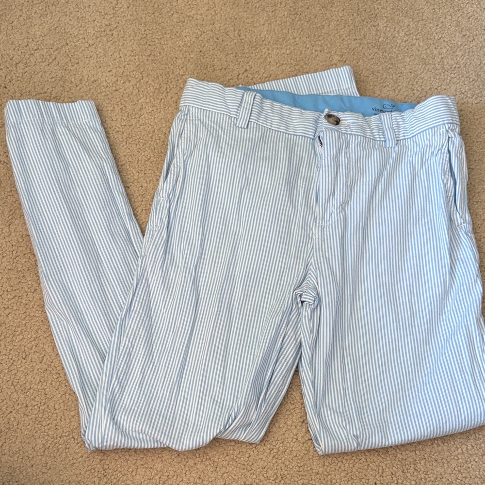 Kids Seersucker Blue Pants
